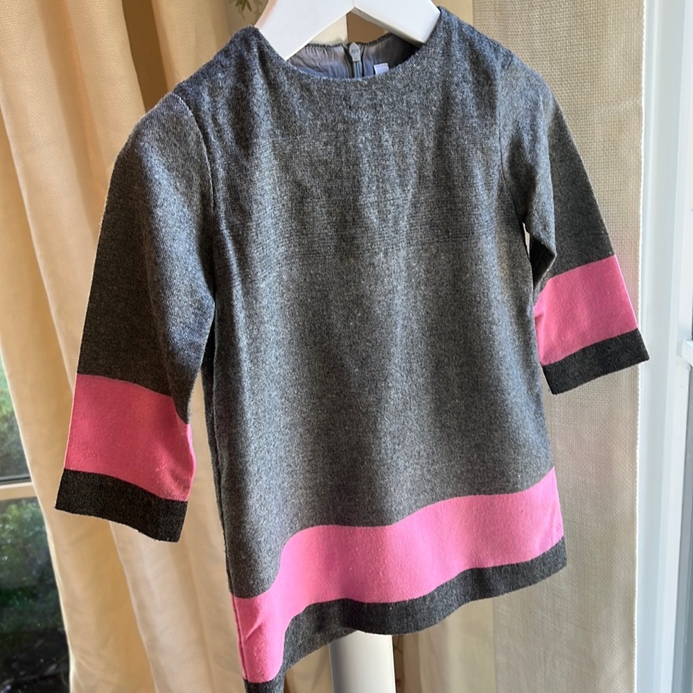Il gulfo wool shift dress with pink accent band  Size 2